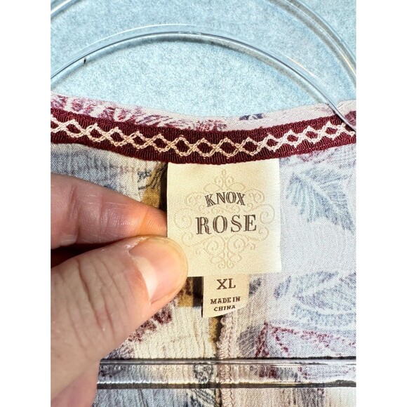 Knox Rose Cardigan Sweater Women's XL Multicolor Floral 100% Rayon Open Front - Picture 3 of 11